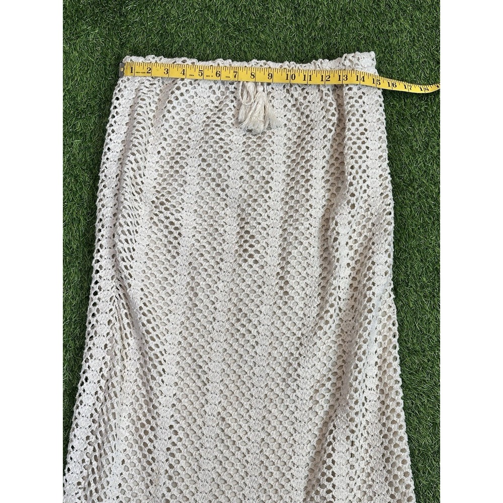 Lucy‎ Paris Crochet Knit Skirt Women Large Tan Beach - Picture 9 of 15